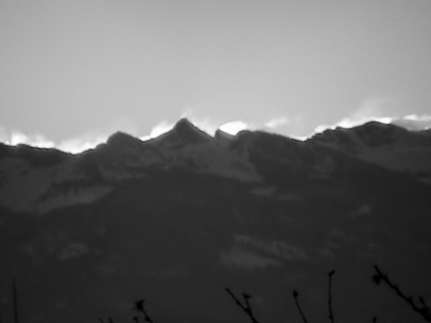 Peaks at Sunrise in Black & White (March 2017)